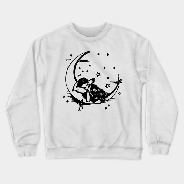 girl on the moon Crewneck Sweatshirt by carismashop
